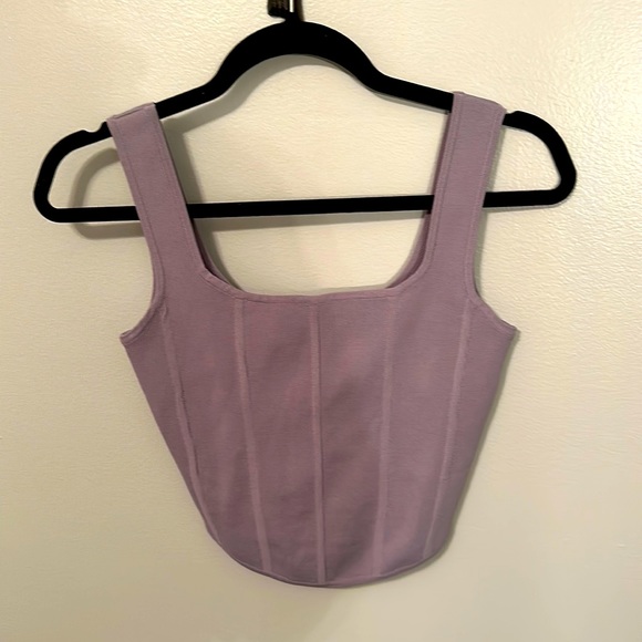 Purple stretchy crop tank top size small NEW WITH TAGS - Picture 4 of 7